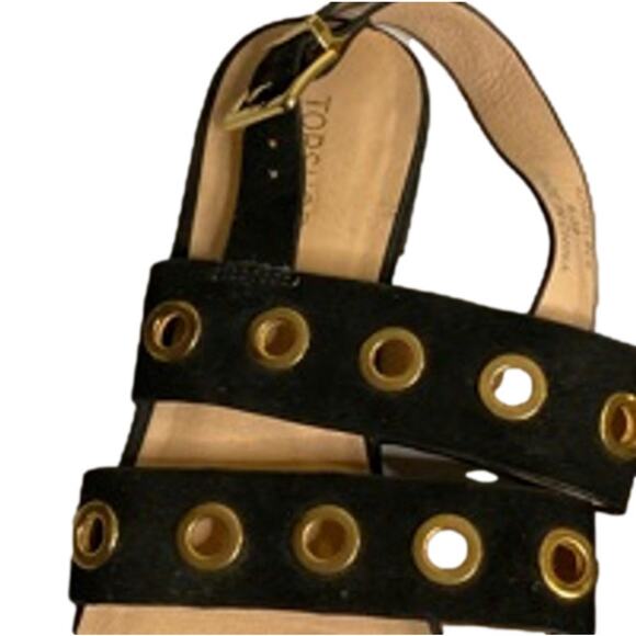 Edgy Black Grommet Gladiator Sandals Topshop Women’s 6 - Picture 5 of 8